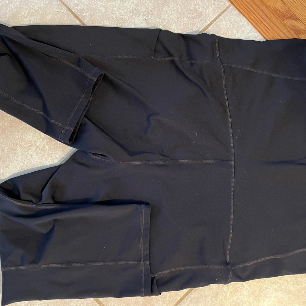 Black Athletic Maternity 3/4 Length Leggings